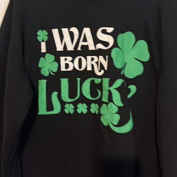 Was Born Lucky extra large sweater by Wound Up. - Picture 2 of 6